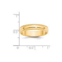 14KY 5mm Milgrain Half Round Band Size 10.5