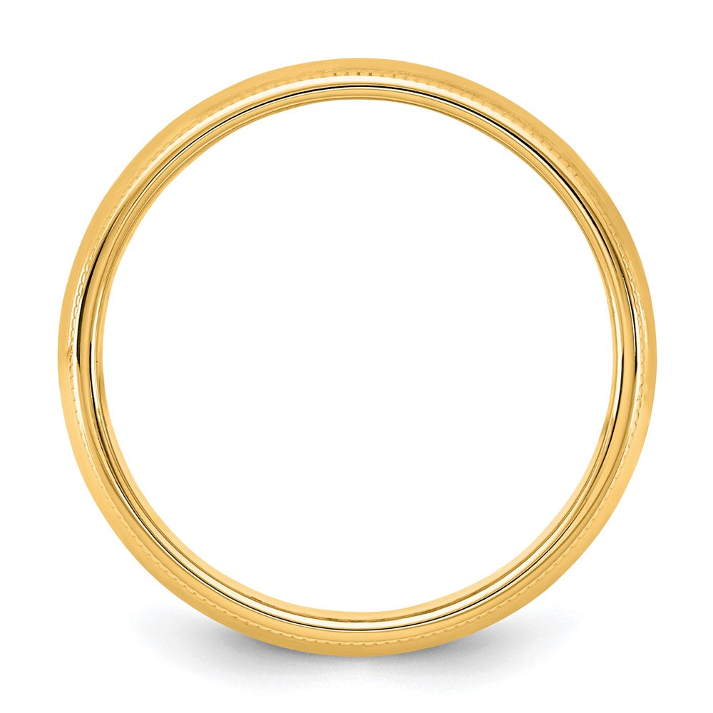 14KY 5.5mm Milgrain Half Round Band Size 8.5