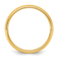 14KY 5.5mm Milgrain Half Round Band Size 8.5