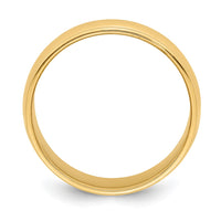 14KY 6mm Milgrain Half Round Band Size 10.5