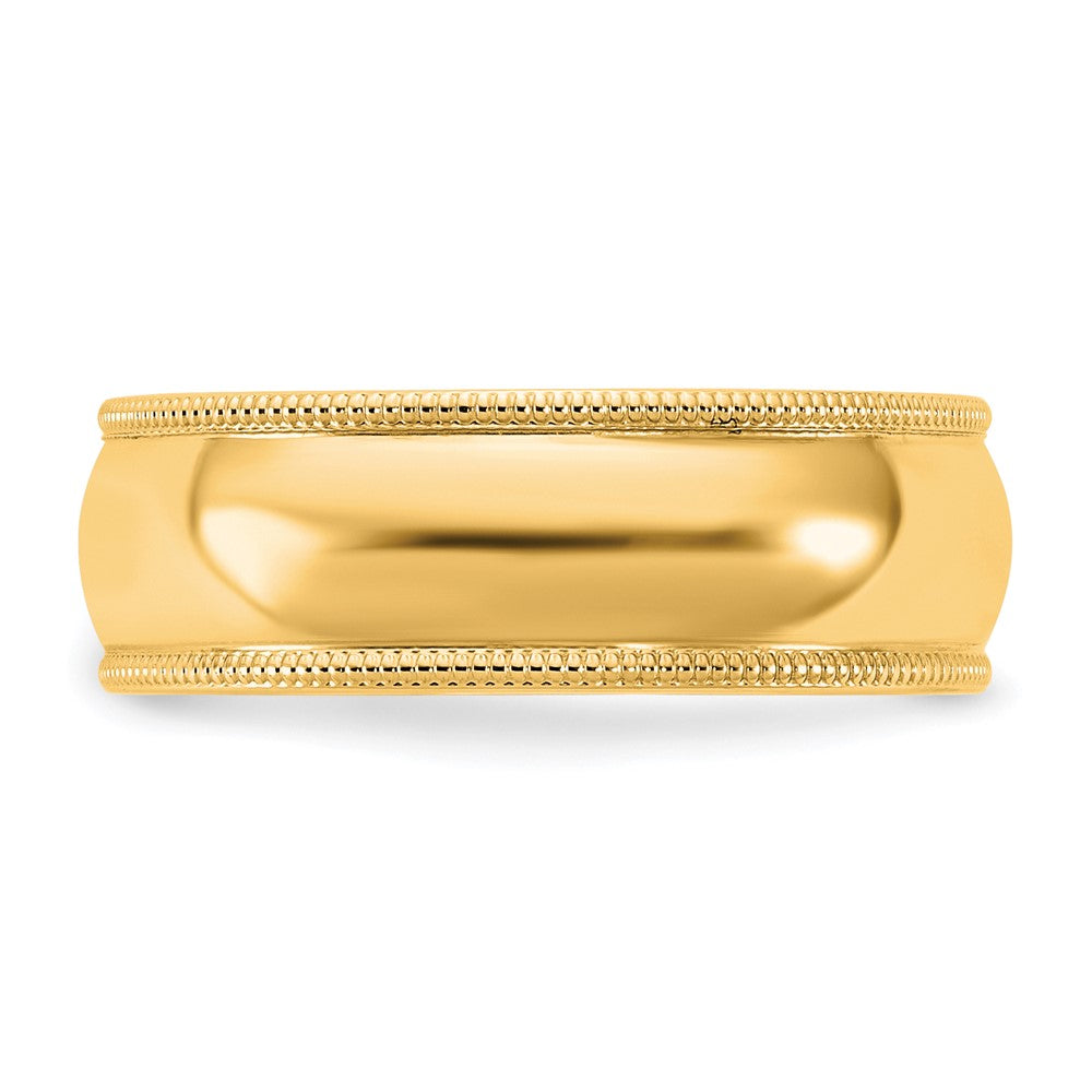 14KY 6.5mm Milgrain Half Round Band Size 4