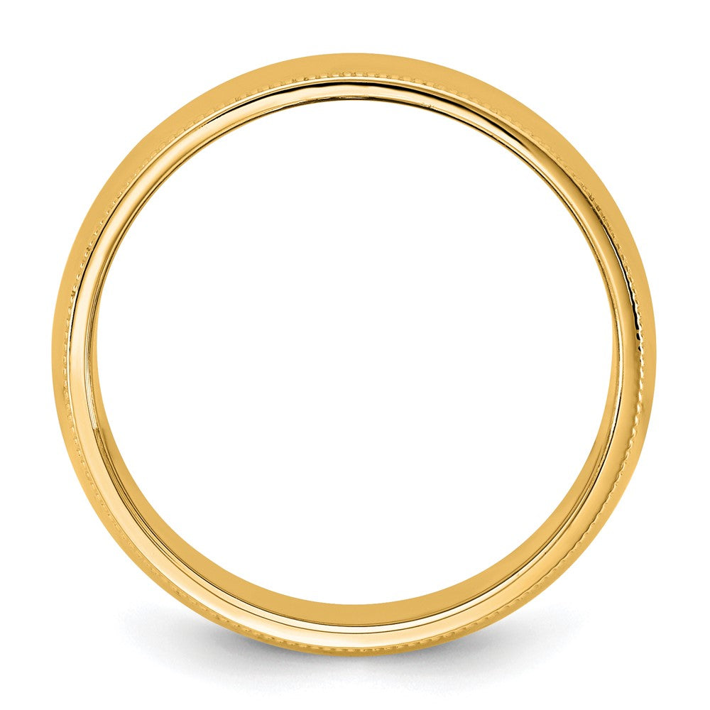 10KY 7mm Milgrain Half Round Band Size 8.5