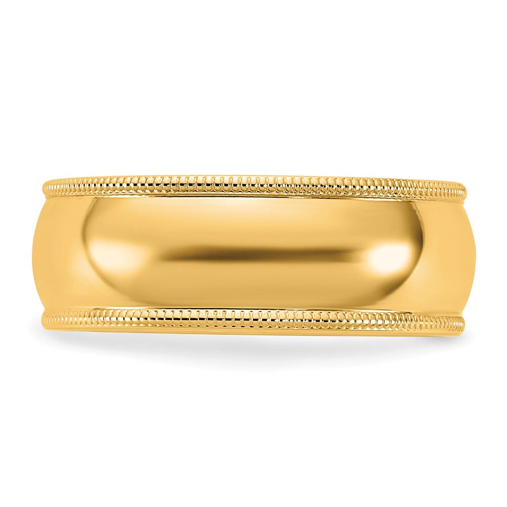 10KY 7mm Milgrain Half Round Band Size 4