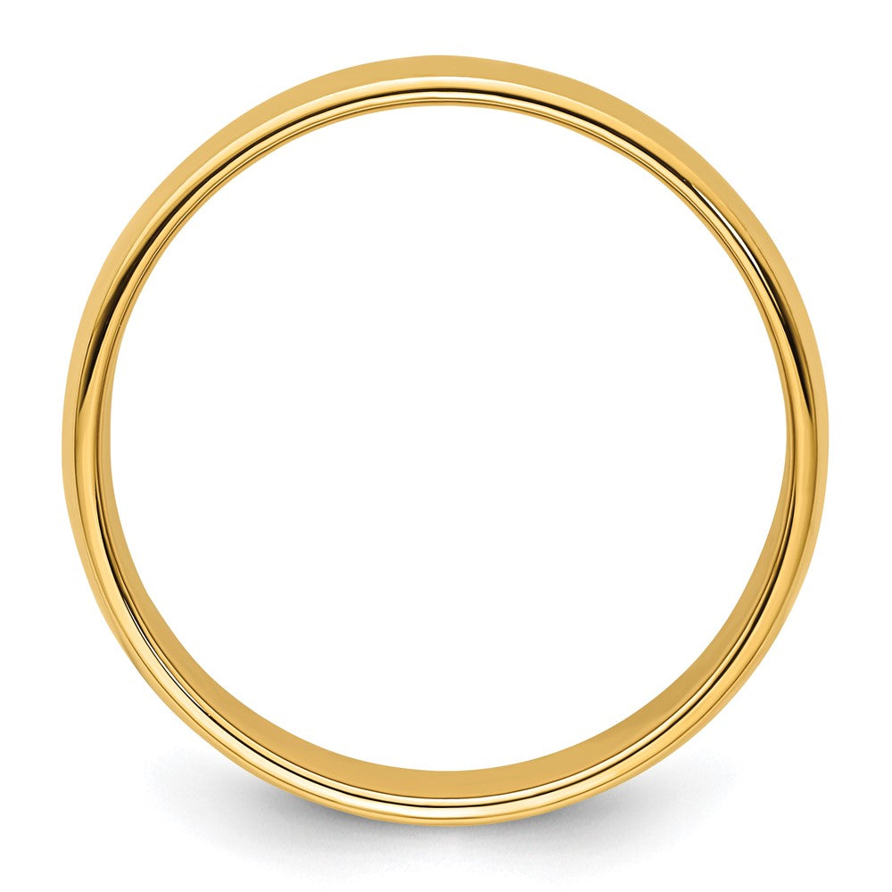 14KY 8mm Milgrain Half Round Band Size 7