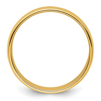 14KY 8mm Milgrain Half Round Band Size 7