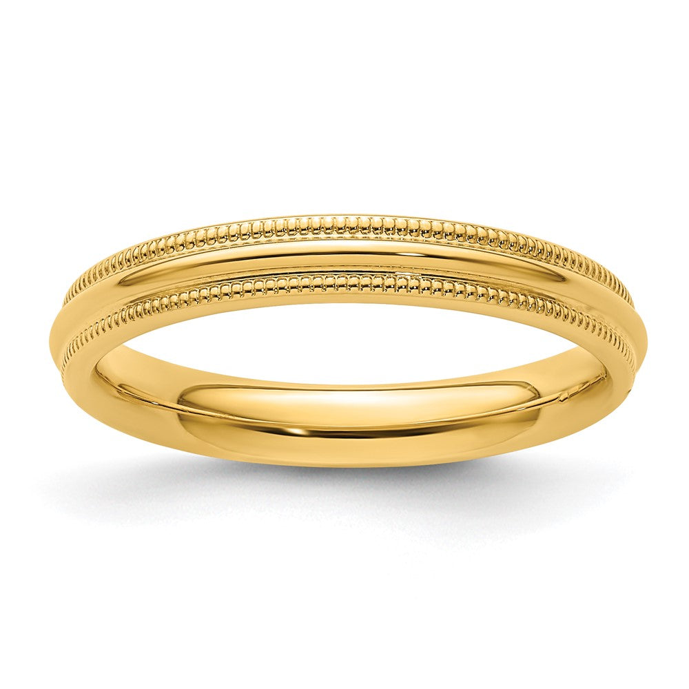 14KY 3mm Milgrain Comfort Fit Band Size 5