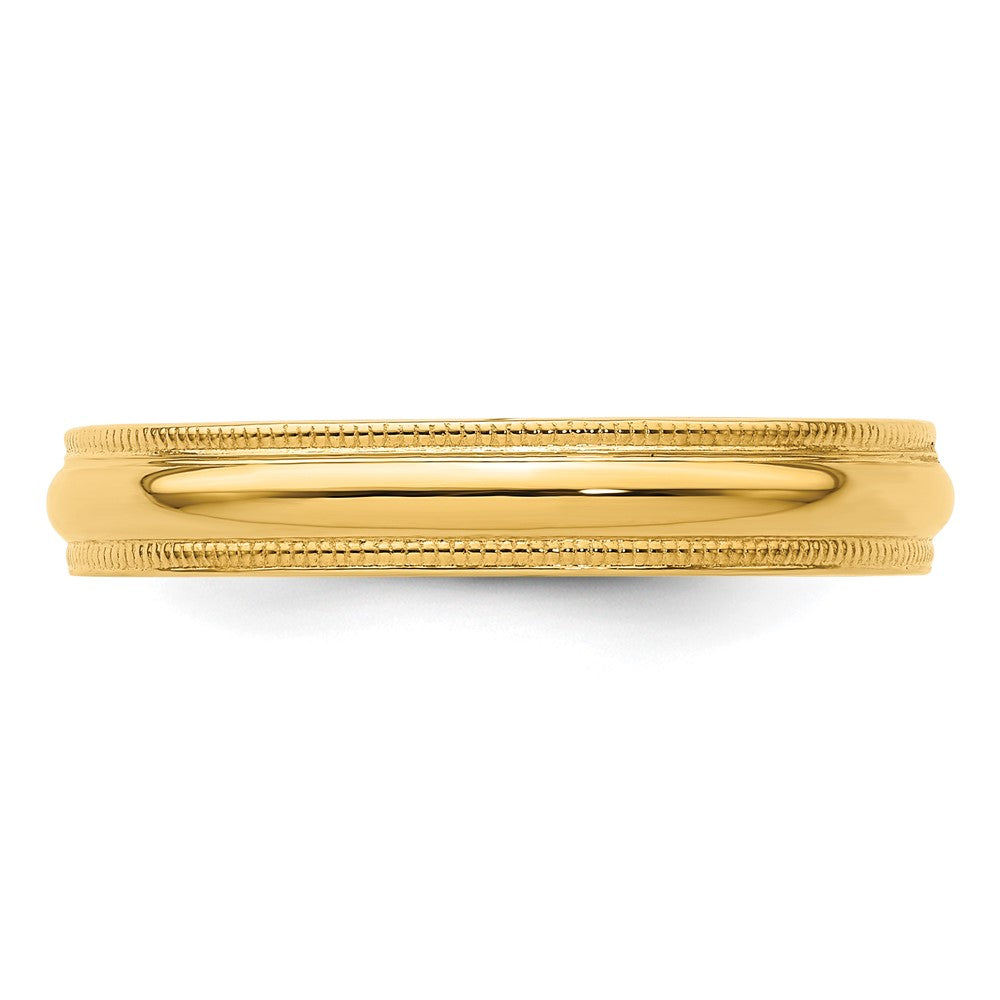 14KY 4mm Milgrain Comfort Fit Band Size 4.5