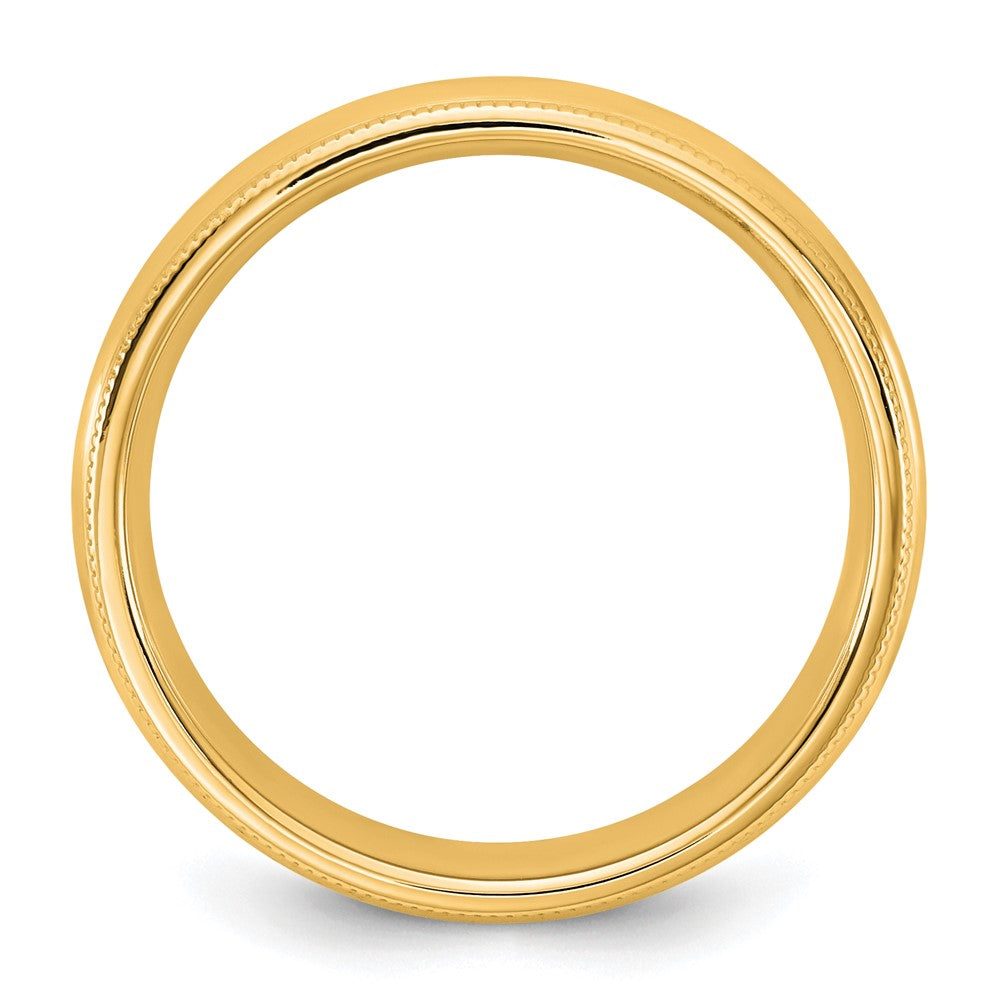 10KY 4.5mm Milgrain Comfort Fit Band Size 9.5
