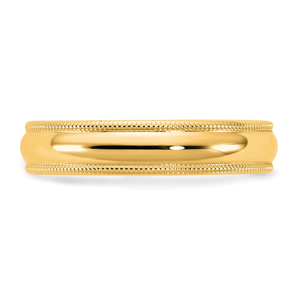 10KY 4.5mm Milgrain Comfort Fit Band Size 9.5