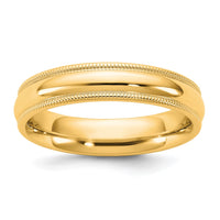 10KY 4.5mm Milgrain Comfort Fit Band Size 11.5