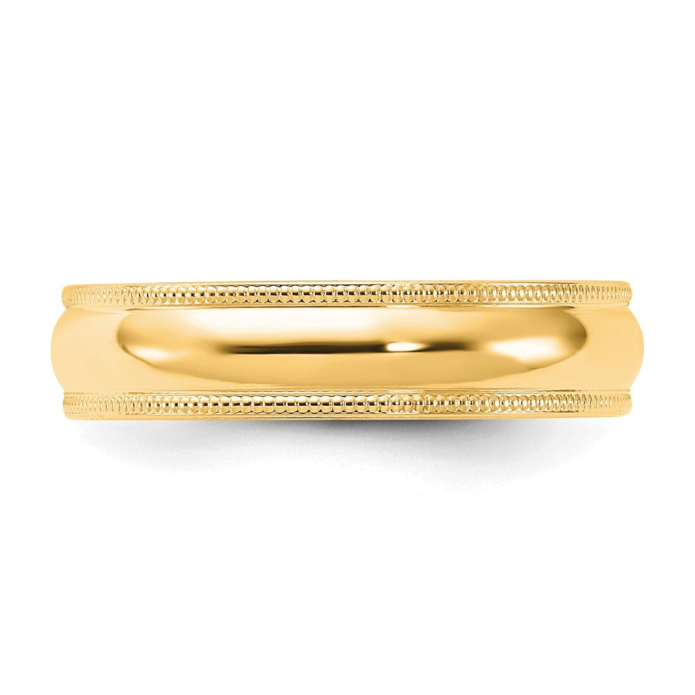 14KY 5mm Milgrain Comfort Fit Band Size 7.5