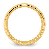 14KY 5.5mm Milgrain Comfort Fit Band Size 8