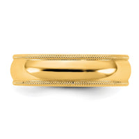 10KY 5.5mm Milgrain Comfort Fit Band Size 12