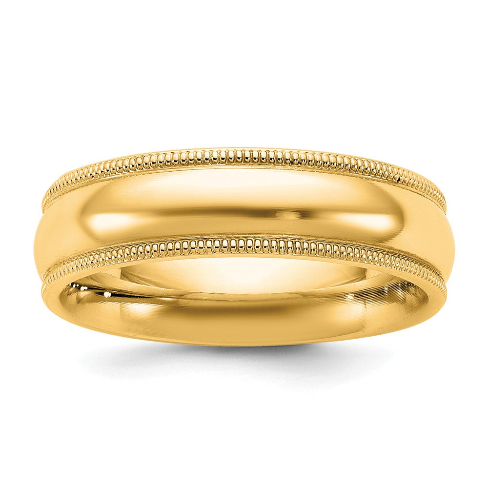 14KY 5.5mm Milgrain Comfort Fit Band Size 6.5