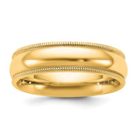 14KY 5.5mm Milgrain Comfort Fit Band Size 6