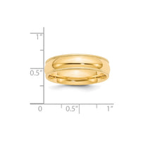 14KY 6mm Milgrain Comfort Fit Band Size 6.5