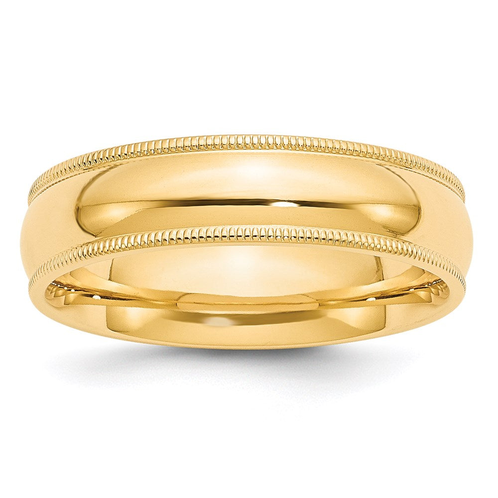 14KY 6mm Milgrain Comfort Fit Band Size 12.5
