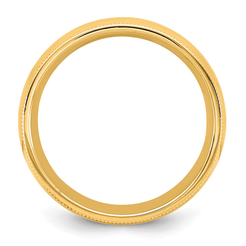 10KY 6.5mm Milgrain Comfort Fit Band Size 10.5