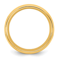14KY 6.5mm Milgrain Comfort Fit Band Size 10.5