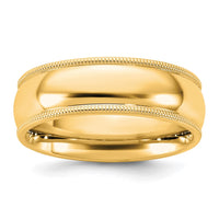 10KY 6.5mm Milgrain Comfort Fit Band Size 10