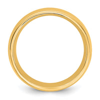 10KY 7mm Milgrain Comfort Fit Band Size 12.5