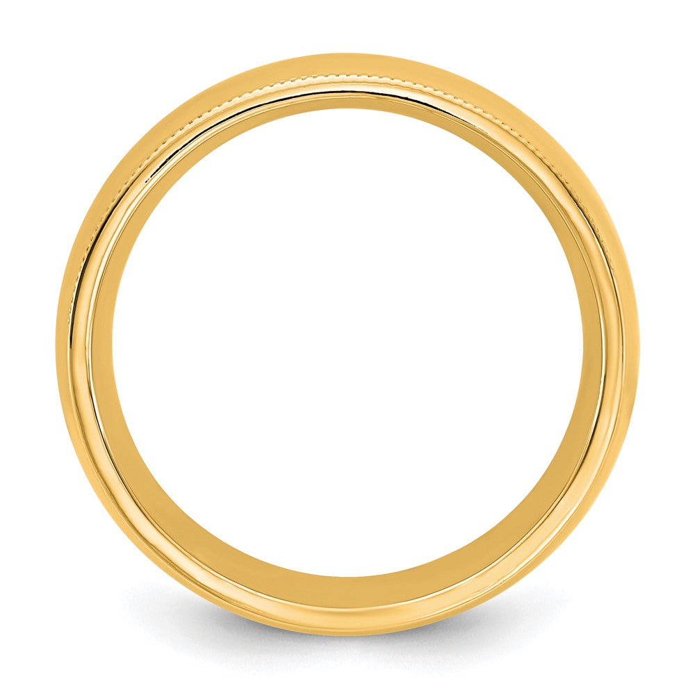14KY 7mm Milgrain Comfort Fit Band Size 6.5