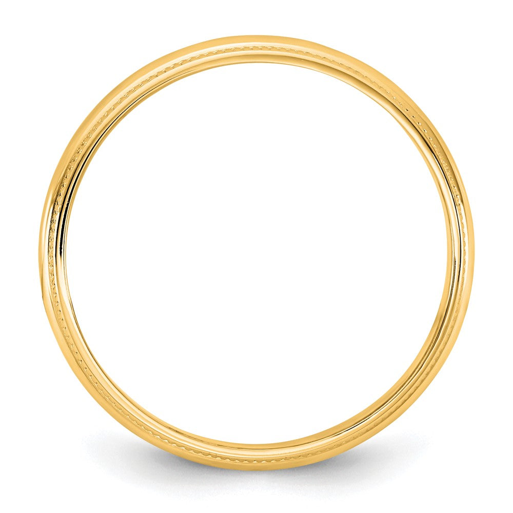 10KY 3.5mm LTW Milgrain Half Round Band Size 4