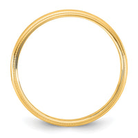 10KY 3.5mm LTW Milgrain Half Round Band Size 4