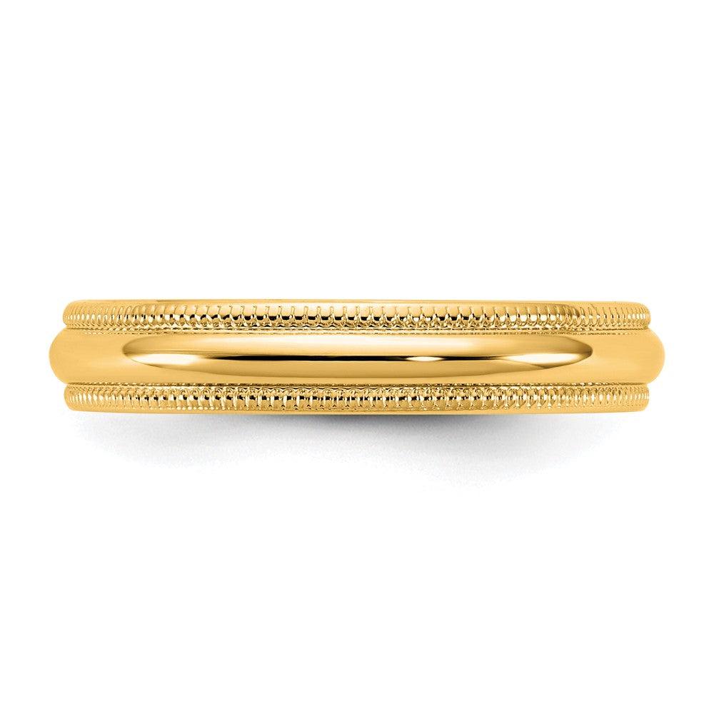 10KY 3.5mm LTW Milgrain Half Round Band Size 10