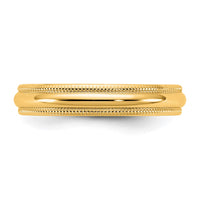 10KY 3.5mm LTW Milgrain Half Round Band Size 10.5