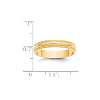 14KY 4mm LTW Milgrain Half Round Band Size 12.5