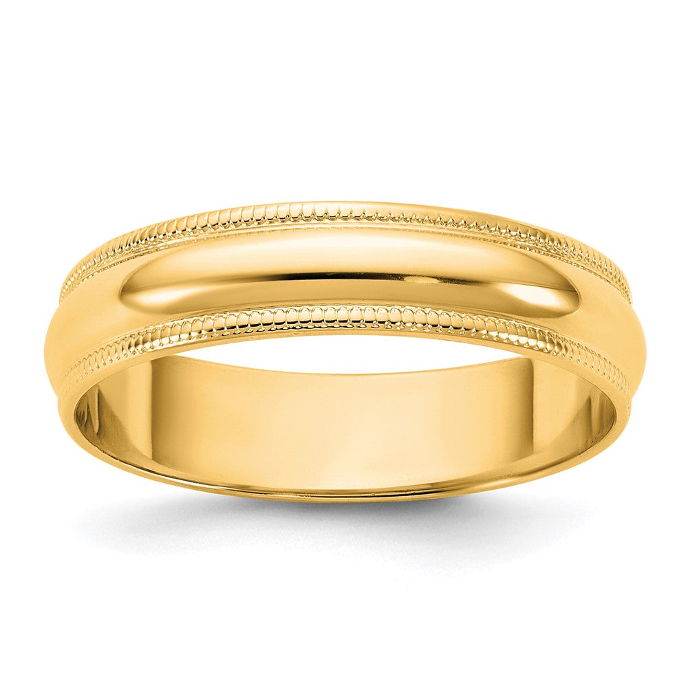 10KY 4.5mm LTW Milgrain Half Round Band Size 12.5