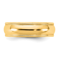 10KY 5.5mm LTW Milgrain Half Round Band Size 7.5