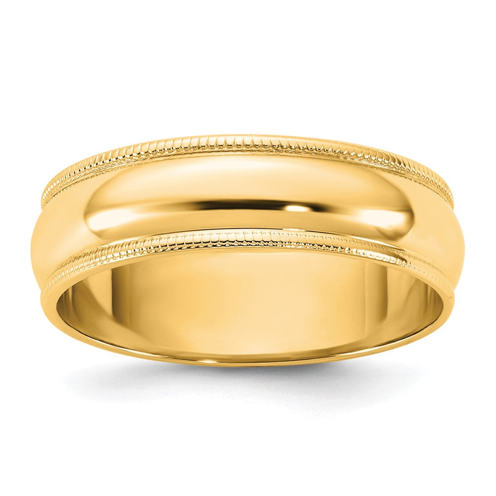 10KY 5.5mm LTW Milgrain Half Round Band Size 7.5