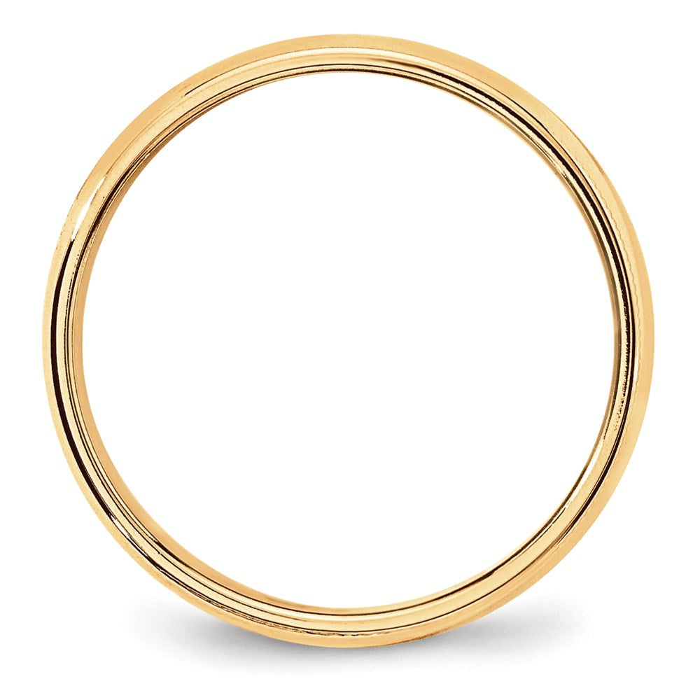 14KY 6mm LTW Milgrain Half Round Band Size 8