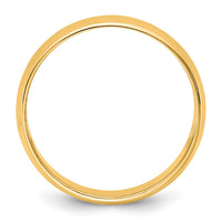 14KY 6.5mm LTW Milgrain Half Round Band Size 12.5
