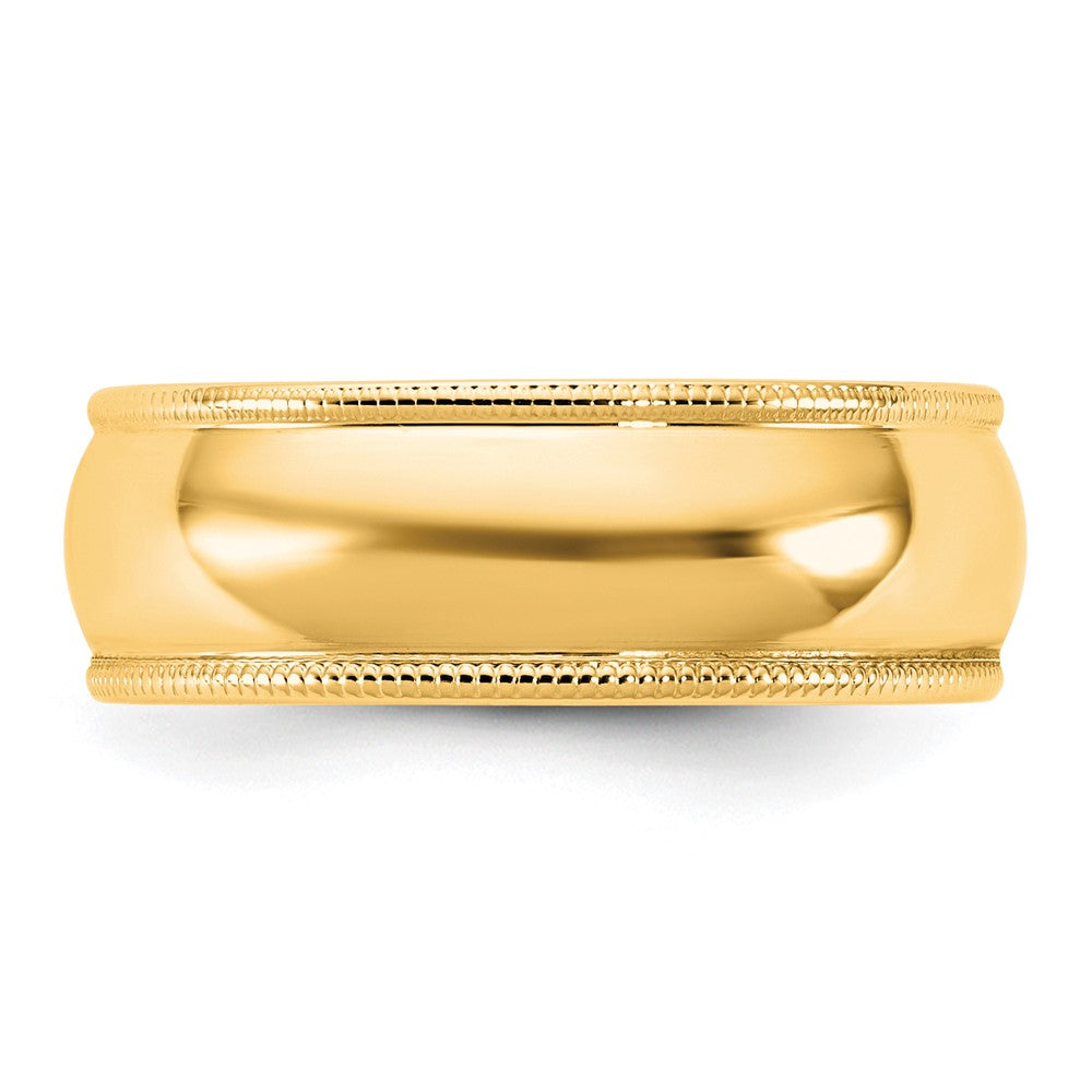 10KY 6.5mm LTW Milgrain Half Round Band Size 6
