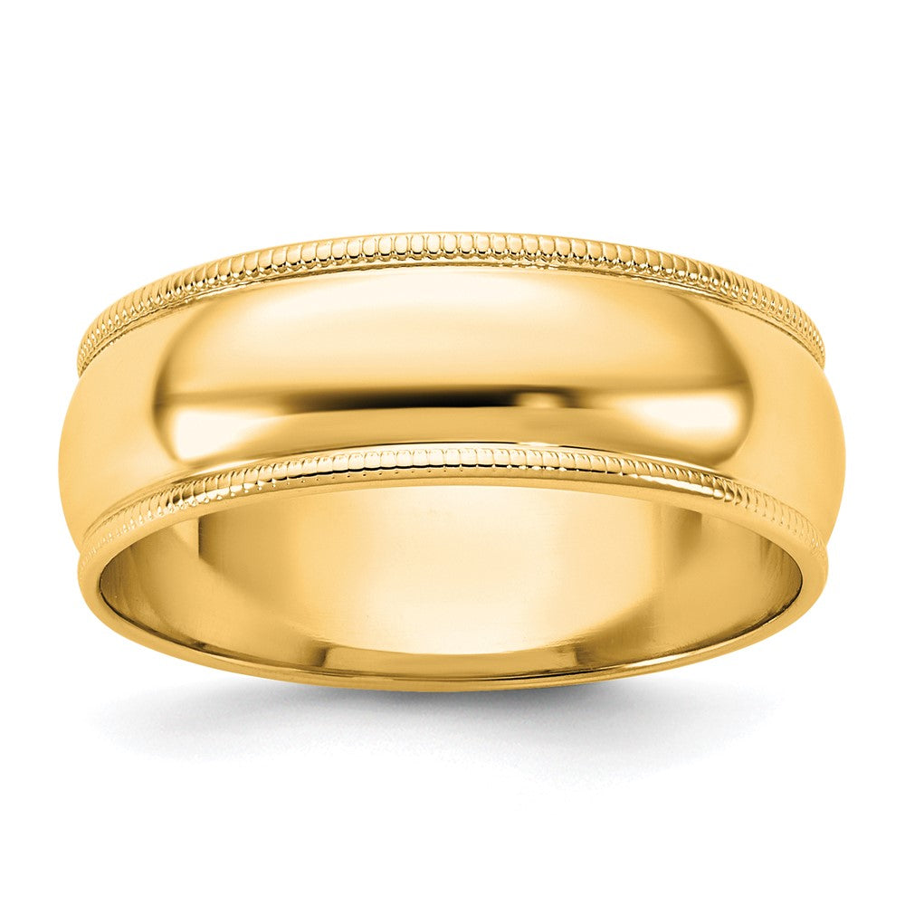 10KY 6.5mm LTW Milgrain Half Round Band Size 12.5