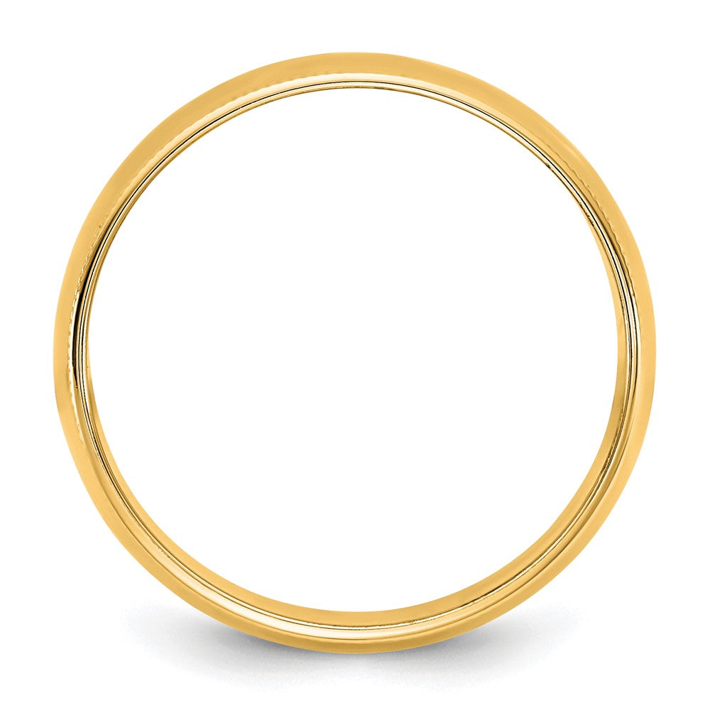 14KY 8mm LTW Milgrain Half Round Band Size 14