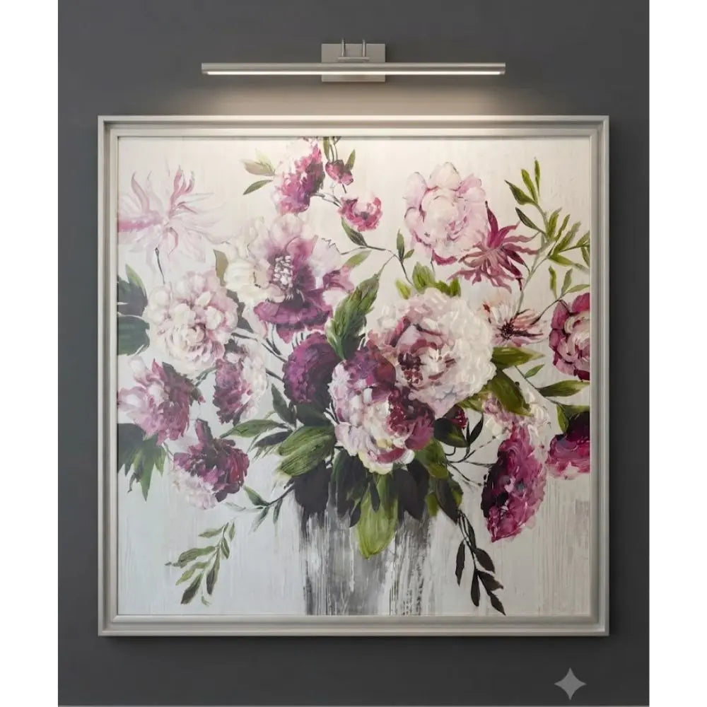 Modern romance to your space with this exquisite 32” x 32” contemporary oil painting on canvas