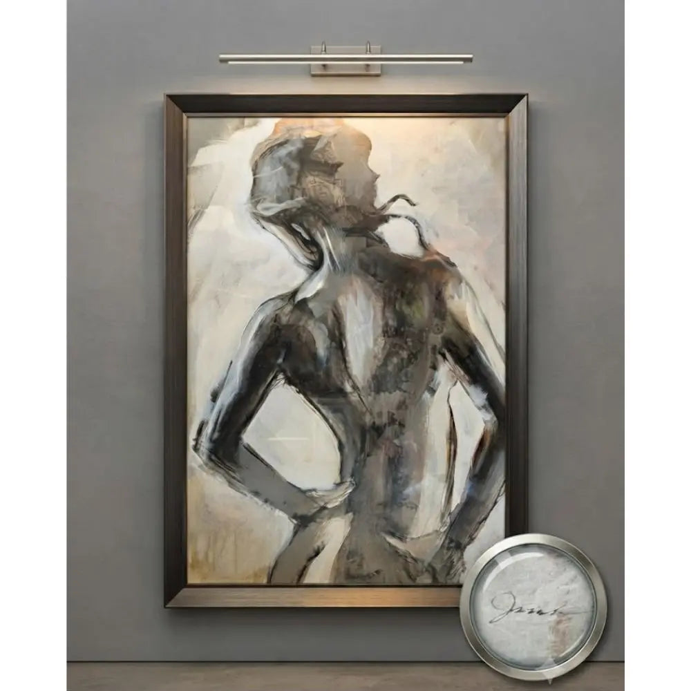 Modern sophistication to your space with this striking contemporary figure study. 26.5” W x 38.5” H