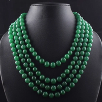 Most Brilliant 1198 Cts 4 Strand Green Emerald Beads Necklace Jewelry AK 30 E577 ABC Jewelery