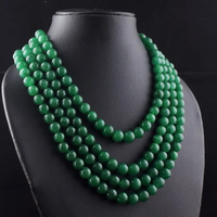 Most Brilliant 1198 Cts 4 Strand Green Emerald Beads Necklace Jewelry AK 30 E577 ABC Jewelery