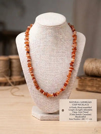 NATURAL CARNELIAN CHIP NECKLACE, A-Grade, Hand-assembled, Length Adjustable, ABC-C-129