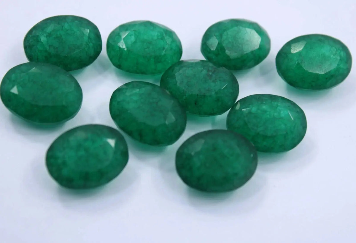 Natural 100 Ct Lot Certified Colombian Green Emerald Oval Cut Loose Gemstone ABC Jewelries