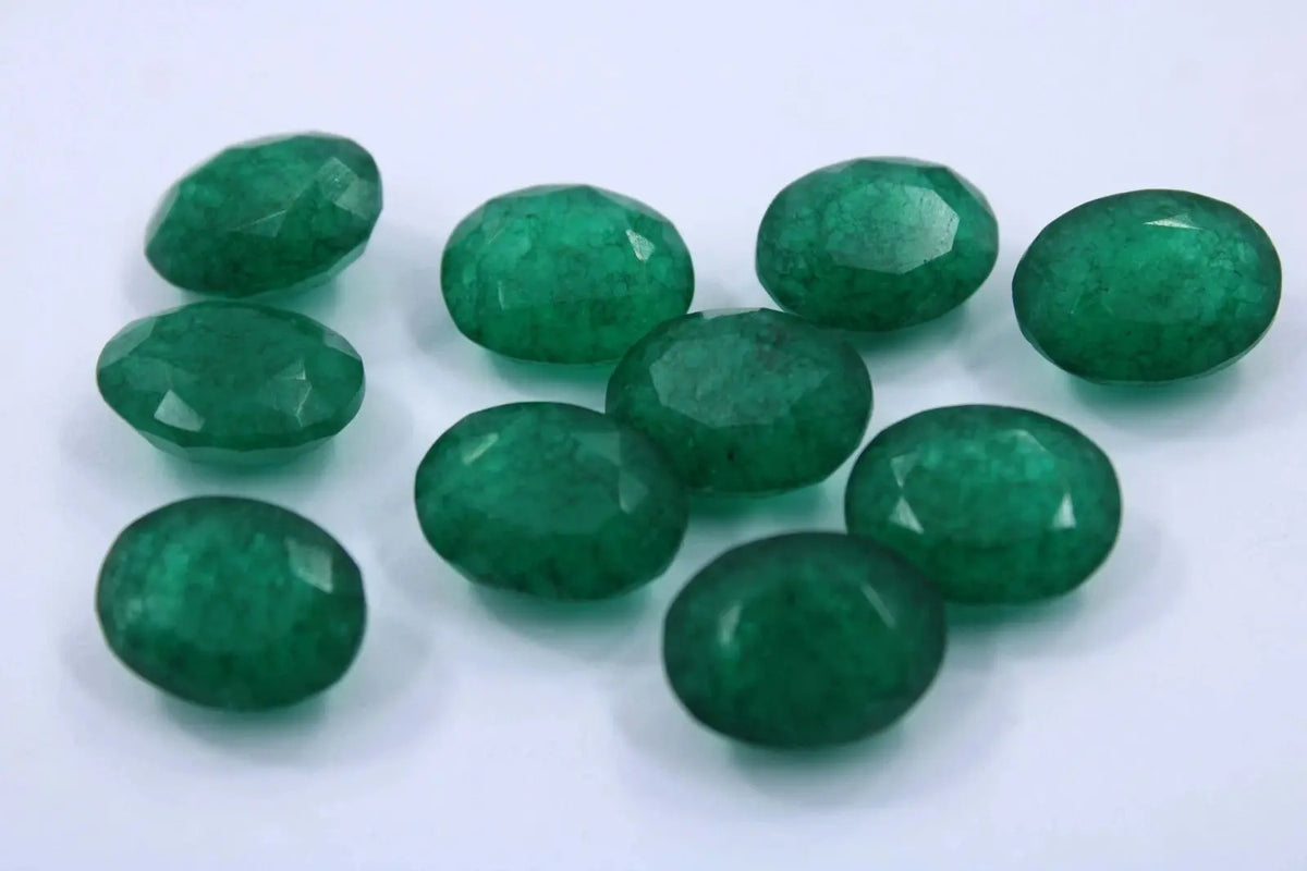 Natural 100 Ct Lot Certified Colombian Green Emerald Oval Cut Loose Gemstone ABC Jewelries