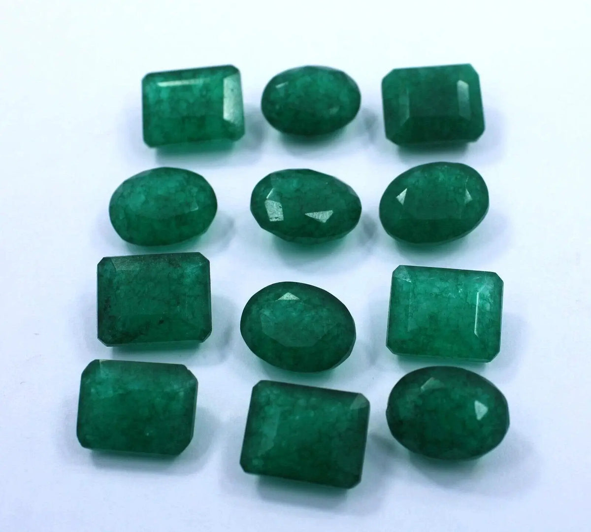 Natural 110 Ct Lot Certified Colombian Green Emerald Oval Mix Cut Loose Gemstone ABC Jewelries