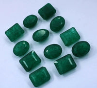 Natural 110 Ct Lot Certified Colombian Green Emerald Oval Mix Cut Loose Gemstone ABC Jewelries