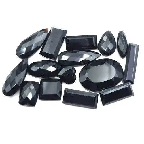 Natural Black Onyx Mix Cut Loose Gemstone Lot 58 Pcs 5-18 MM 100 CT ABC Jewelery
