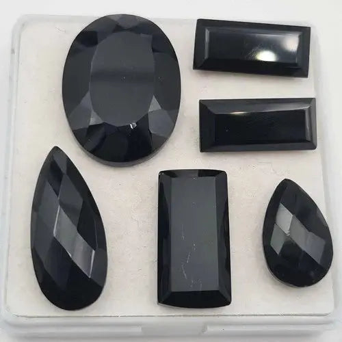 Natural Black Onyx Mix Cut Loose Gemstone Lot 58 Pcs 5-18 MM 100 CT ABC Jewelery